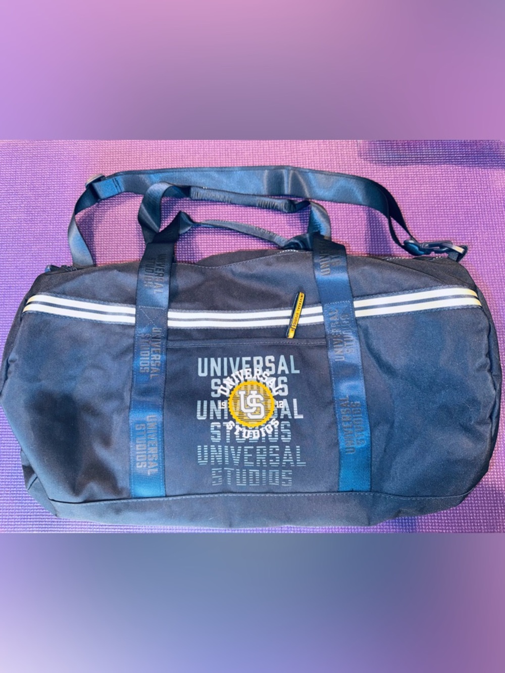 Universal Studios: Navy and Yellow Duffle Bag with Logo
